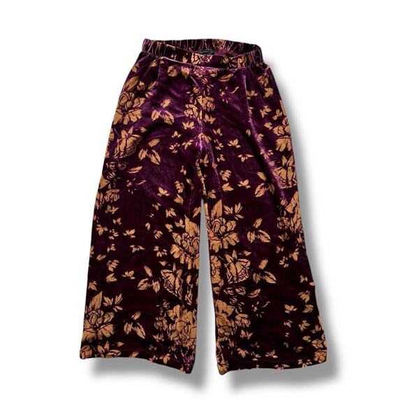Johnny Was Silk Blend Velvet Wide Leg Floral Pant – Rising Moon Medium - Picture 2 of 6